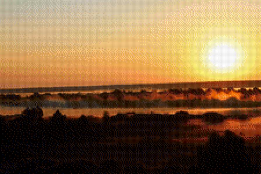 Рассвет - рассвет, река, луг - предпросмотр