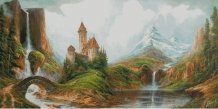 Схема вышивки «замок в горах»