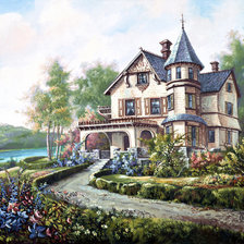 Схема вышивки «дачный домик»