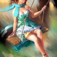 Схема вышивки «на качелях»