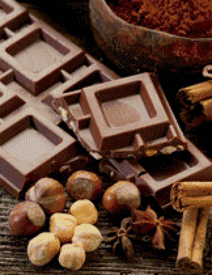 Шоколадка - шоколад, орехи, еда - предпросмотр