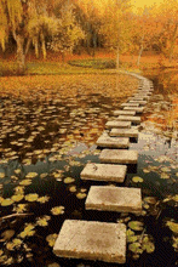 Дорога по воде - осень, дорога, вода - предпросмотр