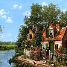 Схема вышивки «Голландский пейзаж»