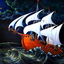 Схема вышивки «Парусник»