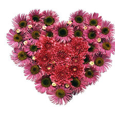 Схема вышивки «сердце из цветов»