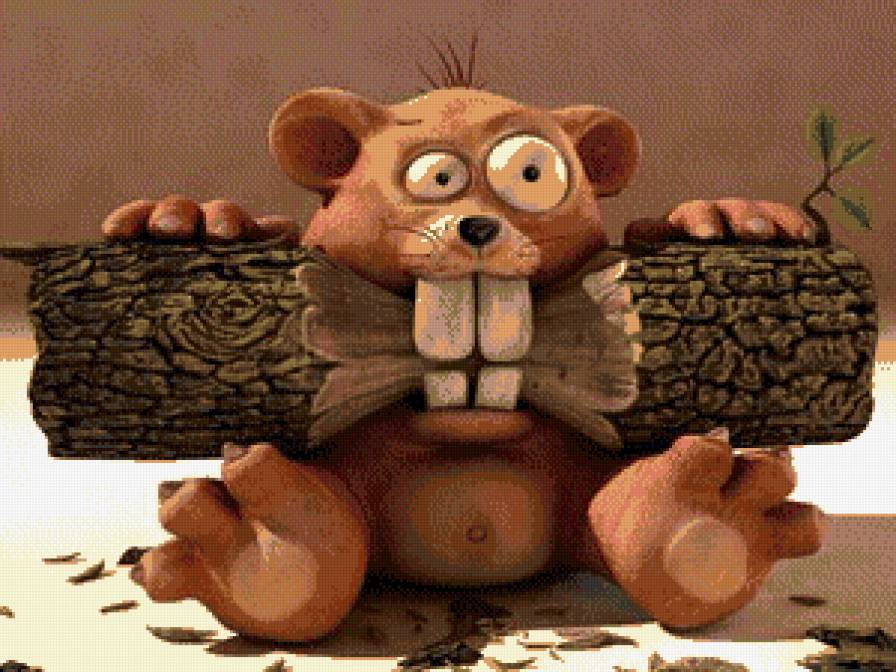 бобер - природа, дерево, бобер, зубы, животные - предпросмотр