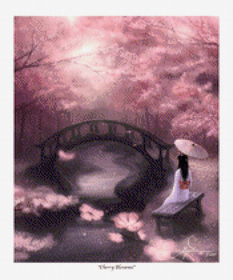 у моста - сакура, япония, мост - предпросмотр