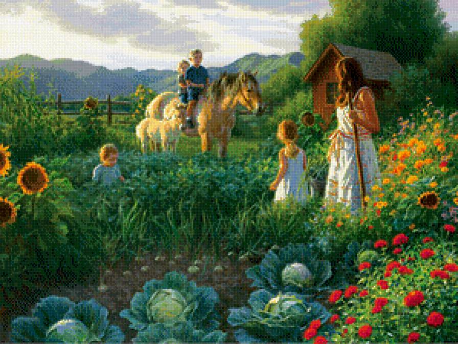 утренний объезд - сельский пейзаж - предпросмотр