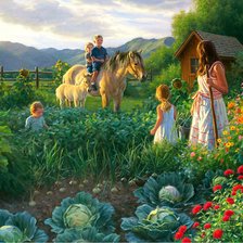 Схема вышивки «утренний объезд»