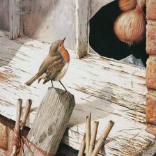 Схема вышивки «любопытный воробей»