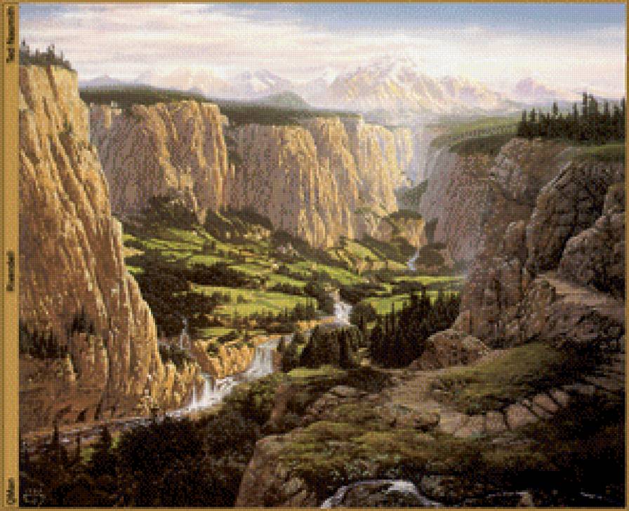 ущелье - горы, природа, пейзаж, ущелье, река - предпросмотр