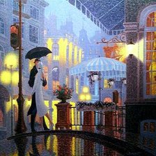 Схема вышивки «Свидание под дождем»