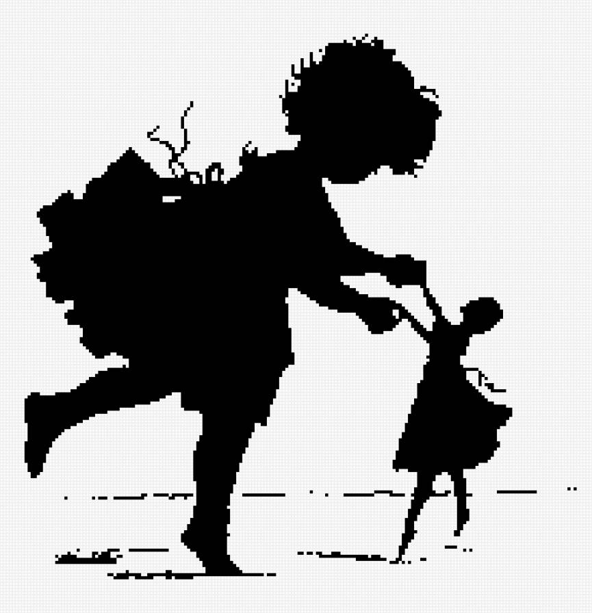 девочка и кукла - моно, девочка, люди, детское, кукла - предпросмотр