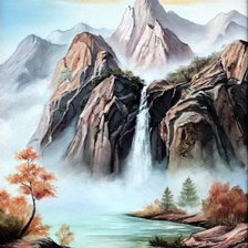 Схема вышивки «горный пейзаж»