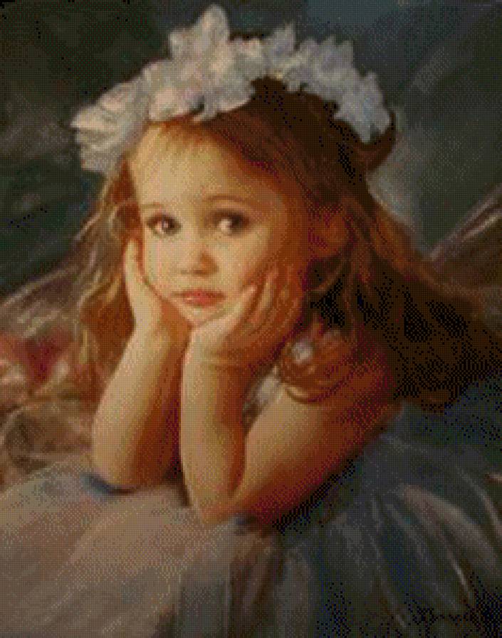 прелесть - живопись, миленькая, дети, девочки - предпросмотр