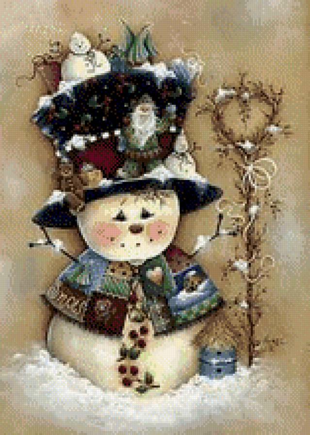 снеговик - детские картинки, новый год, зима - предпросмотр