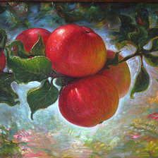 Схема вышивки «красные яблоки»