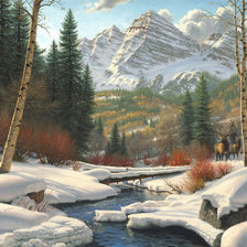 Схема вышивки «горный пейзаж»