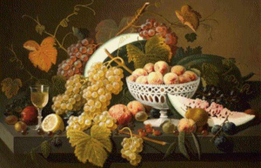 натюрморт - вино, фрукты, натюрморт - предпросмотр