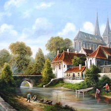 Схема вышивки «Голландский пейзаж.»