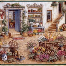 Схема вышивки «дворик»