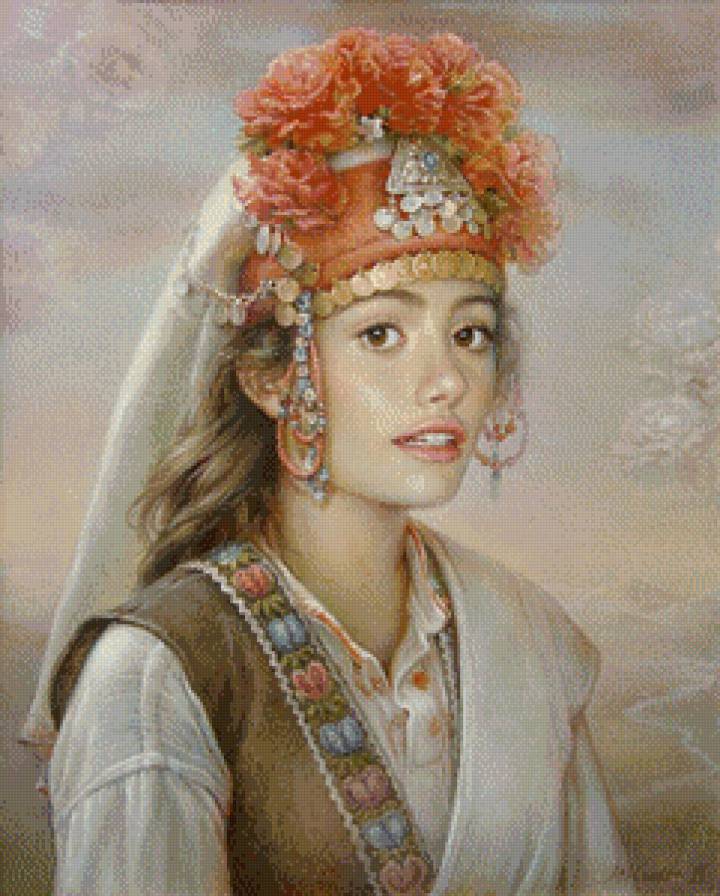 Серия "Она" - цветы, букет, девушка - предпросмотр