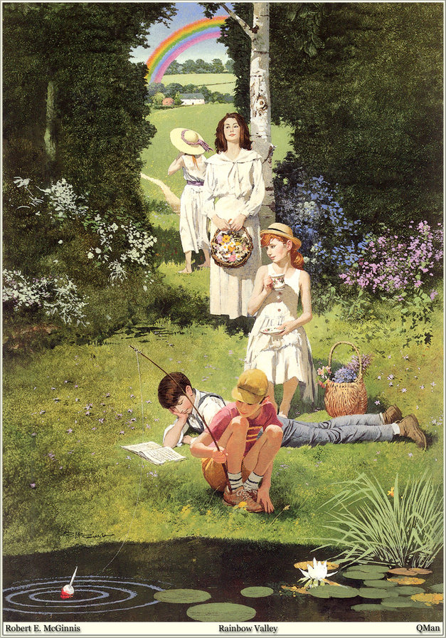 семья на отдыхе - природа, люди, лес, река, рыбалка, дети - оригинал