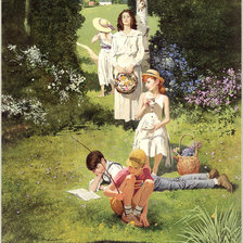 Схема вышивки «семья на отдыхе»