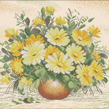 Схема вышивки «желтые герберы»