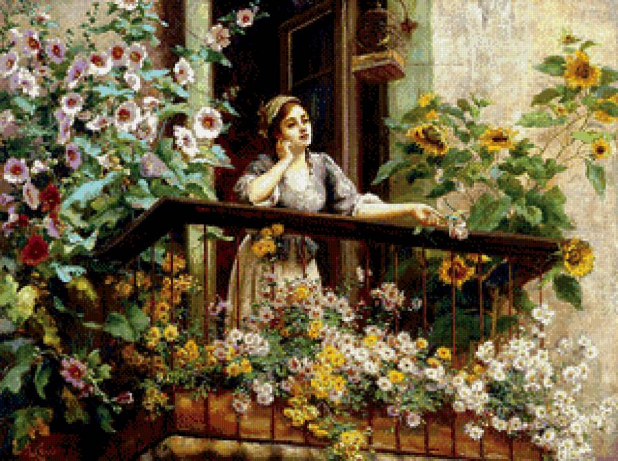 Девичьи грёзы - цветы, девушка - предпросмотр