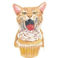 Схема вышивки «Кот и кекс»