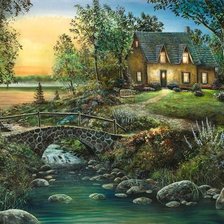 Схема вышивки «дачный домик»