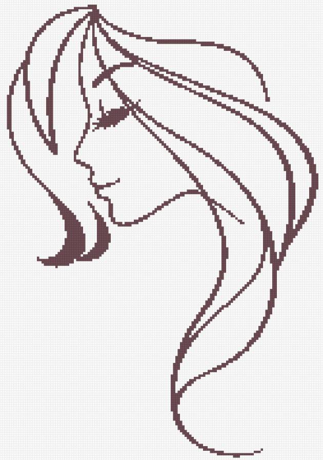 лицо девушки - черно-белое, девушка, лицо - предпросмотр