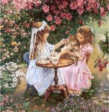 Схема вышивки «подружки в саду»