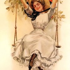 Схема вышивки «барышня на качели»