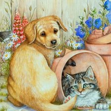 Схема вышивки «домашние любимцы»