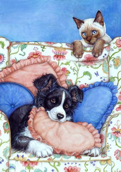 домашние любимцы - щенок, котенок - оригинал