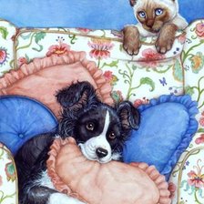 Схема вышивки «домашние любимцы»