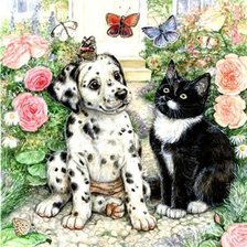 Схема вышивки «домашние любимцы»