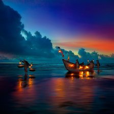 Схема вышивки «Закат на побережье»