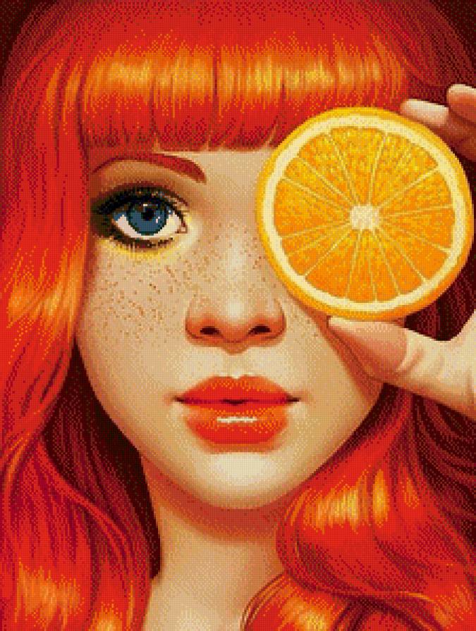 Оранжевое настроение!)) - цвет, портрет, красота - предпросмотр