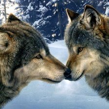 Схема вышивки «волки»