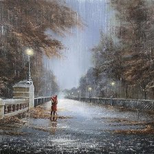 Схема вышивки «Пара под дождем»