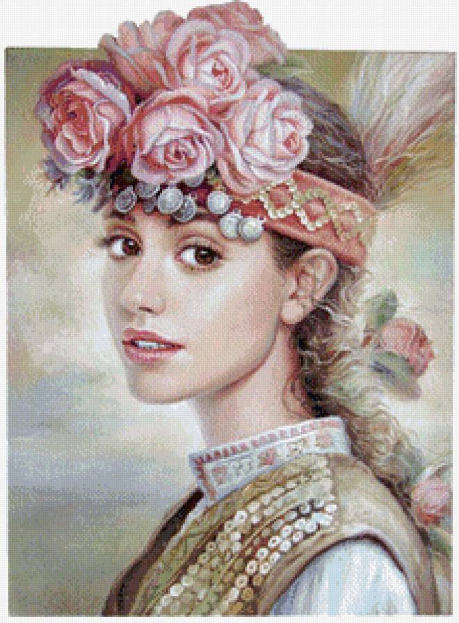 Серия "Она" - цветы, девушка, розы - предпросмотр