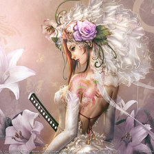 Схема вышивки «Девушка воин»