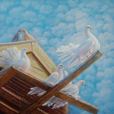 Схема вышивки «Belie golubi»