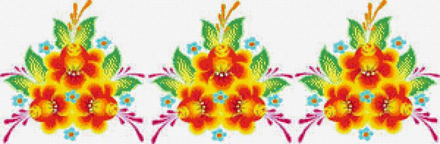 №451579 - салфетка, подушка, скатерть, узор, бордюр, орнамент, цветы - предпросмотр