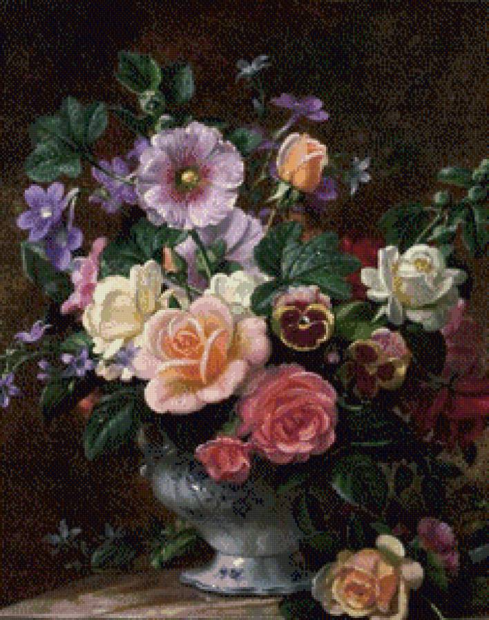 №451582 - цветы, натюрморт, albert williams, букет, живопись - предпросмотр