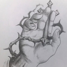 Схема вышивки «рука»