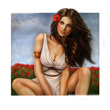 Схема вышивки «девушка в поле»